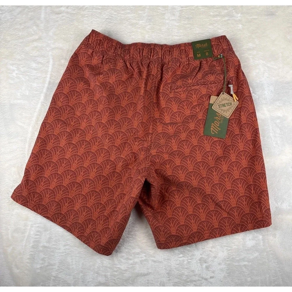Marsh Wear Mens M Fulton Volley Short Outdoor Summer drawstring Etruscan Red 8